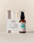 aromatic body oil and exfoliating glove scrub